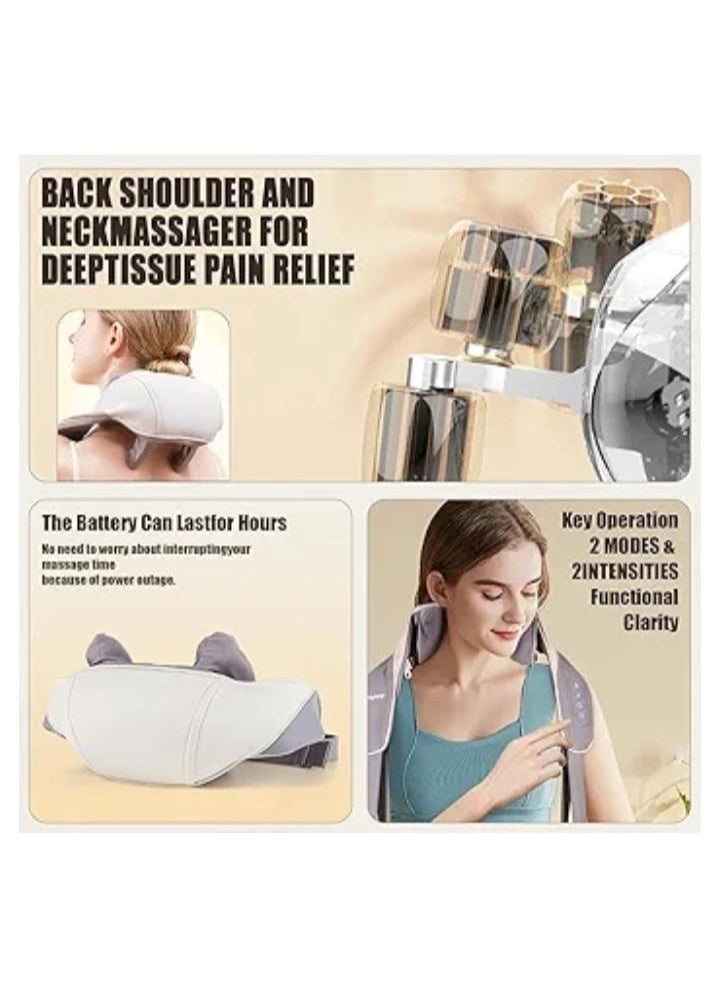 [Wireless Neck and Shoulder Massager (Shiatsu)] - 4D Deep Massage Cushion with Heating Function - Practical Relief for Back and Neck Pain - Perfect Gift - Image 5